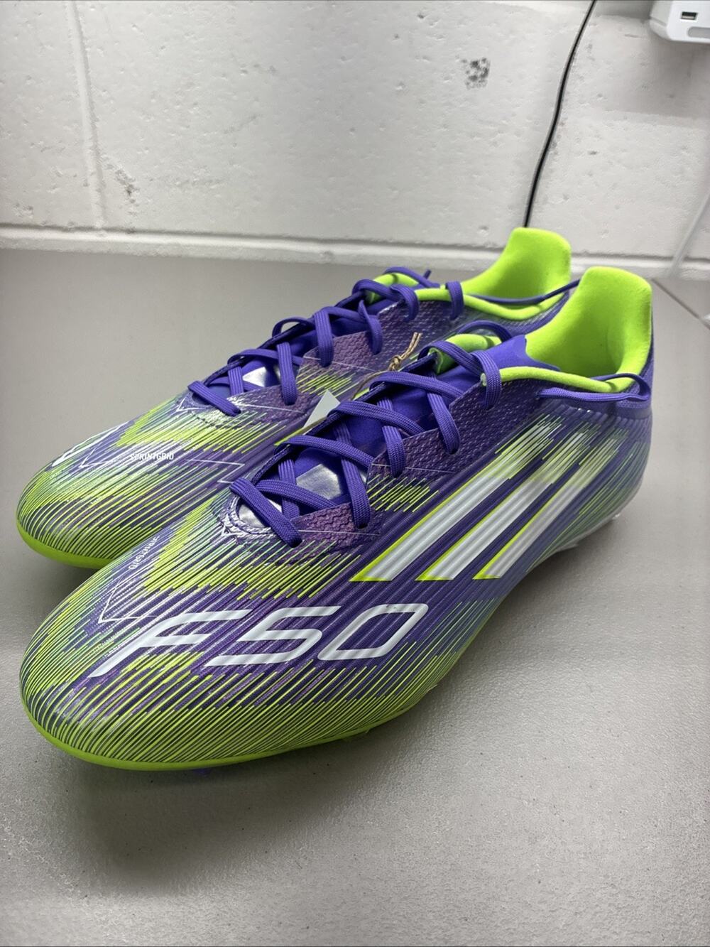 adidas F50 League FG Purple Rush Lemon JI0003 Soccer Cleats Men's Size 12